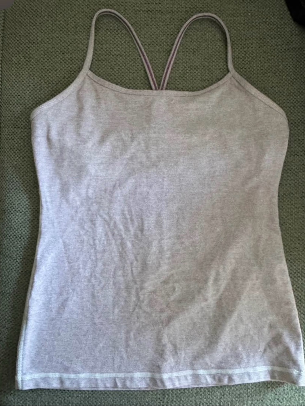 Lululemon Power Y Tank Top – Grey/Purplish– Size 10